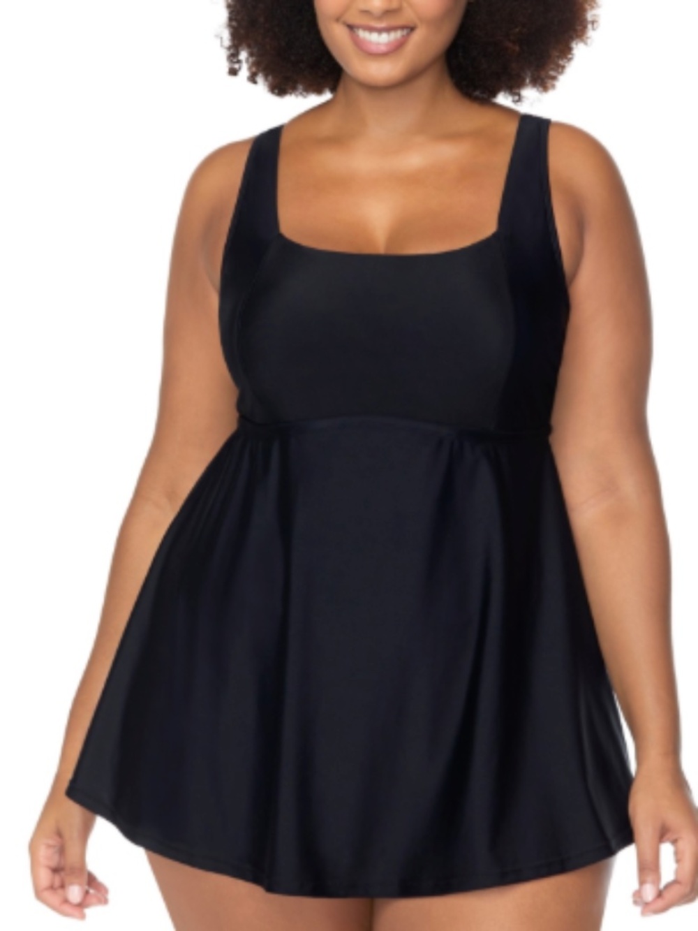 Raisins Curve Trendy Plus Straya Black Underwire Swimdress Size 18W 20046